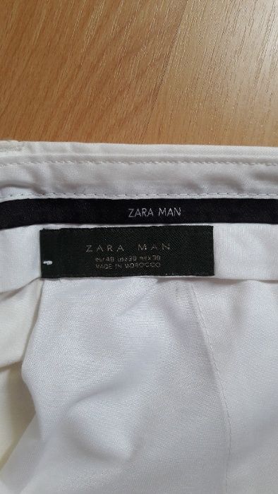 Pantaloni barbati  Zara Man marime 48 culoare alb