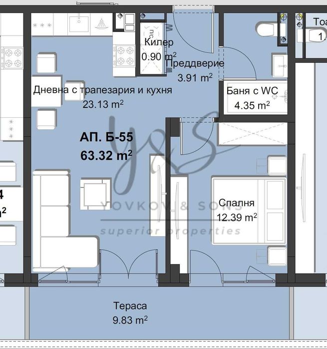 Продава се Двустаен апартамент в Пловдив, Христо Смирненски - 76 кв.м за 1506 €/кв.м - Снимка #1