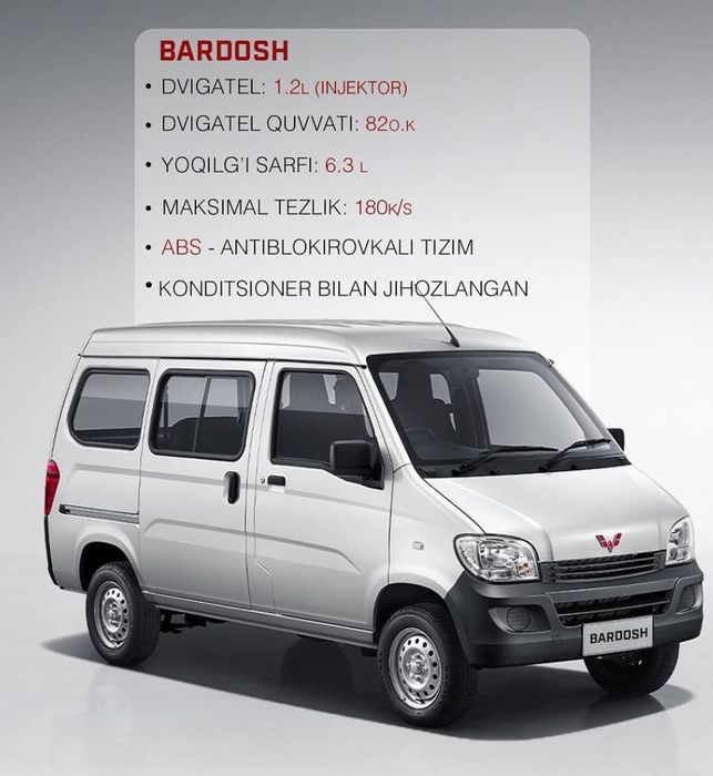 Wuling Bardosh 100 ming km yoki 3 yil garantiya