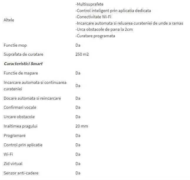 Aspirator Robot Xiaomi Mi Roborock 2 S50 Wifi - Autonomie 180 min