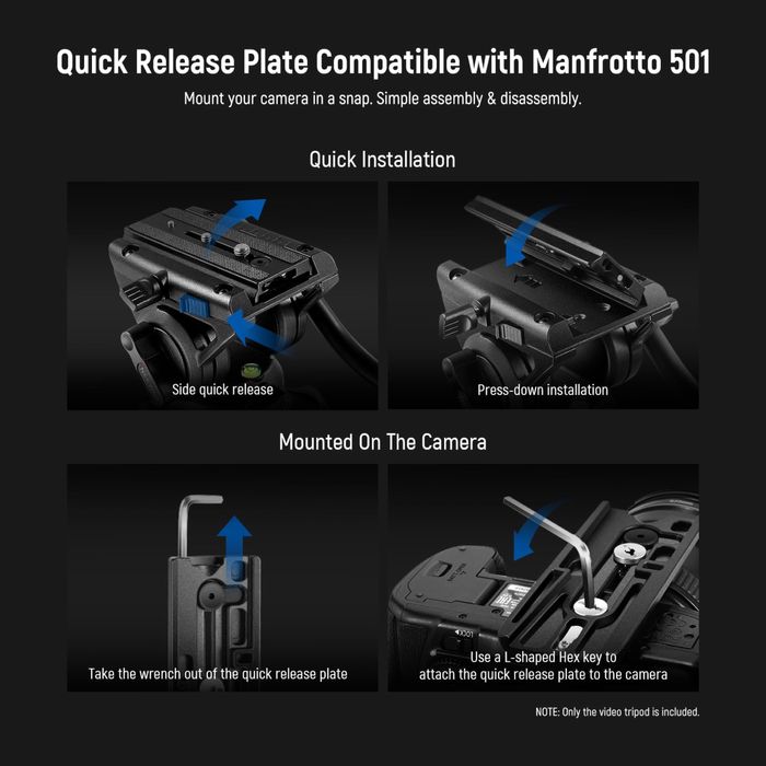 Трипод. Статив за Камера. Фото. NEEWER. флуидна глава. Видео глава.