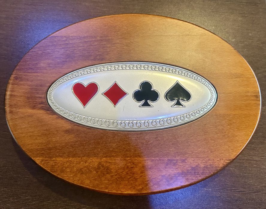 Set / trusa poker Argint & Lemn masiv