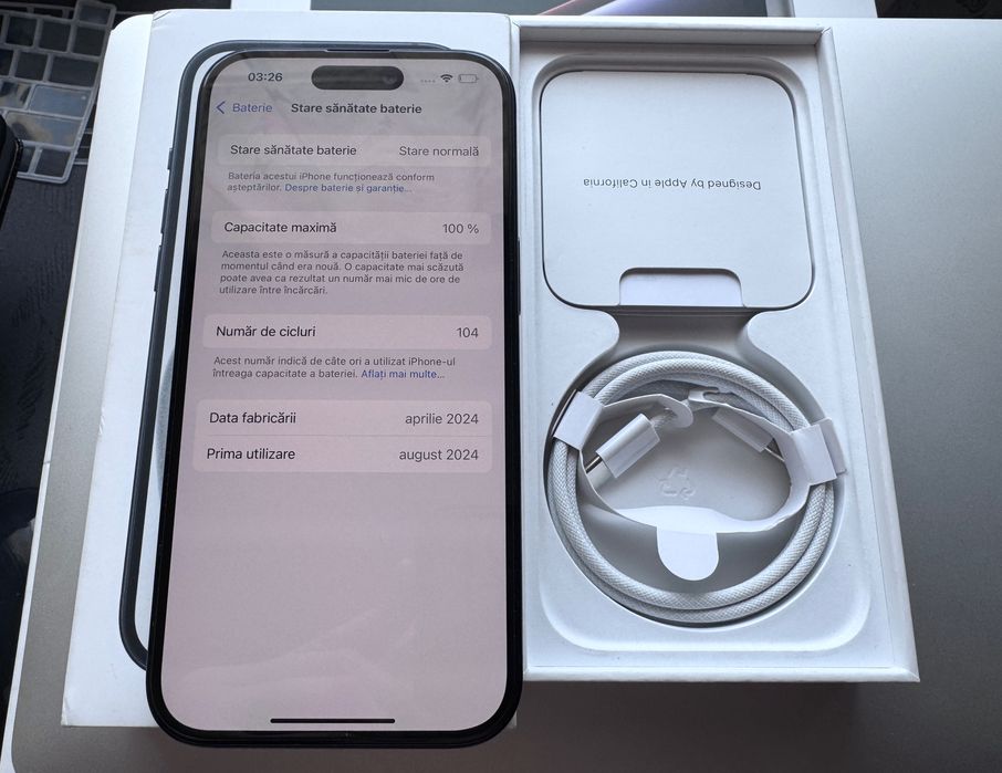 iPhone 15 Black 128 Gb / Ca si nou 10/10 / 100% Baterie / Garanție