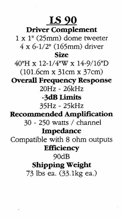 Boxe Polk Audio LS90