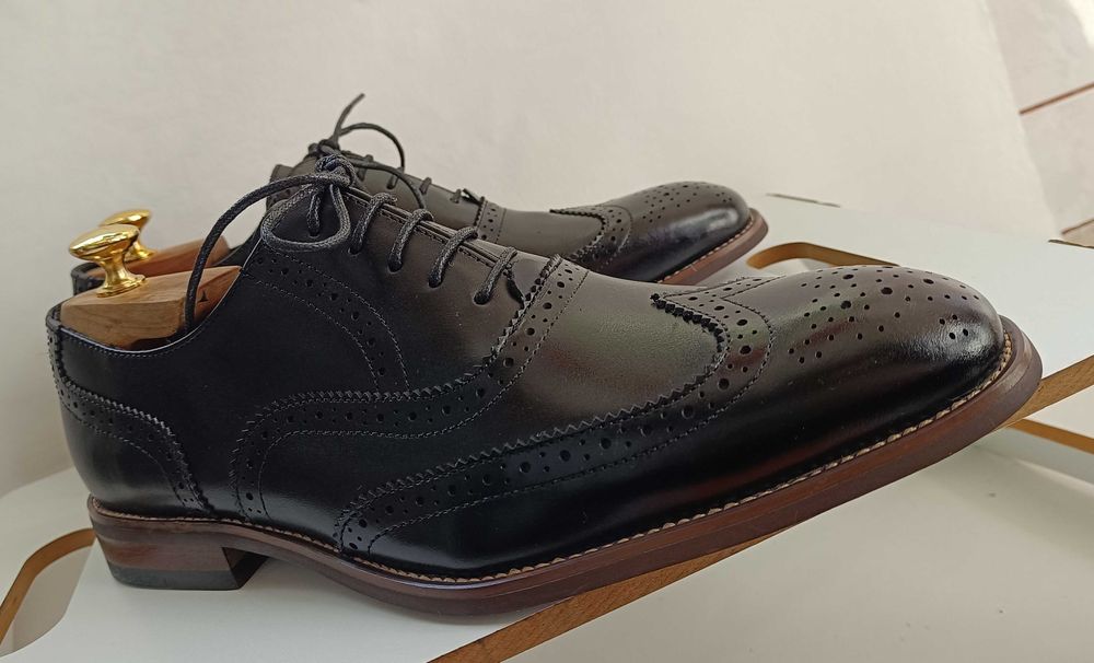 Pantofi oxford 46 de lux brogue Gianni Feraud NOI piele naturala moale