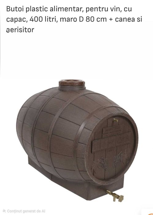 Butoi plastic alimentar, 400L