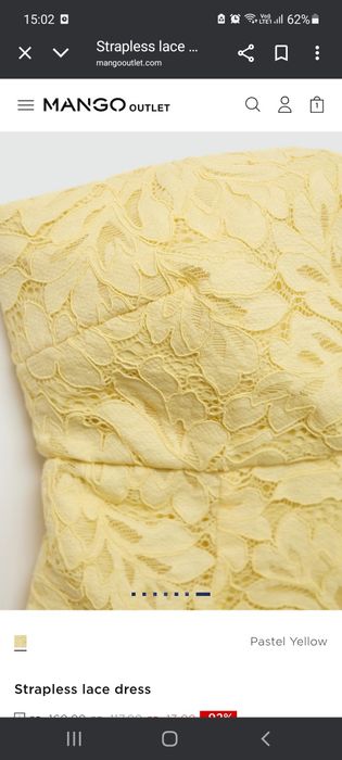 Рокля MANGO yellow pastel