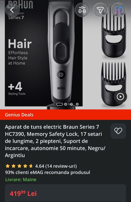 Masina de tuns Braun HC7390