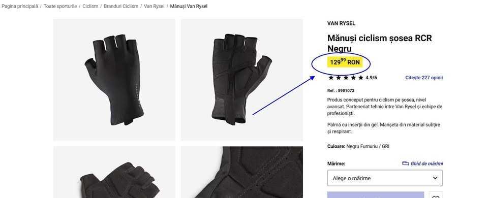 Mănuşi ciclism- Van Rysel; ROCKRIDER; SHIMANO,(Super Ofertă).