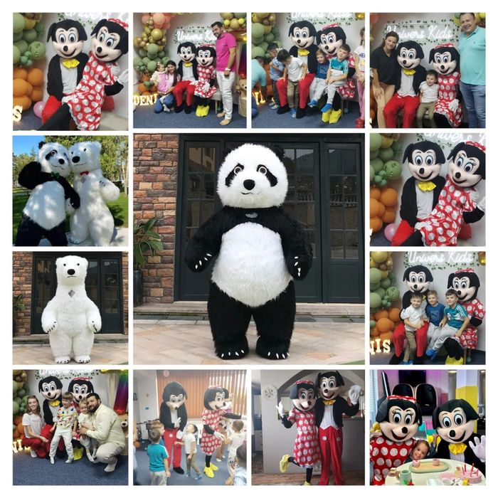 Pictura pe fata, mascote, animatie zile de nastere, botezuri, Labubu, Stitch, Mickey&Minnie, Spiedermann, robot led show, urs alb