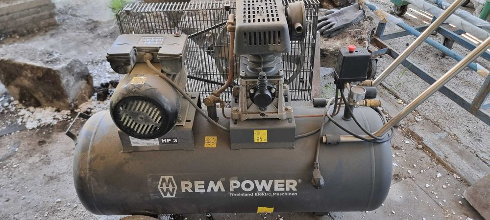 Kомпресор REM POWER E349/8/100 – 100L, 3HP, 8 bar, 230V, 290l/min