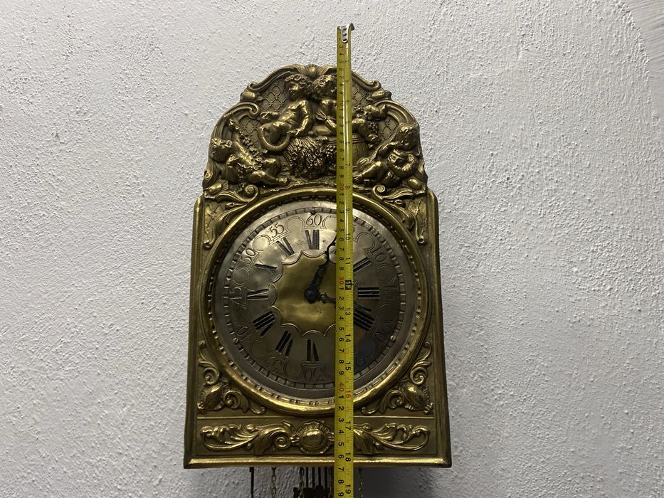 стенен часовник с месингова украса Германия 1950-1960 г.