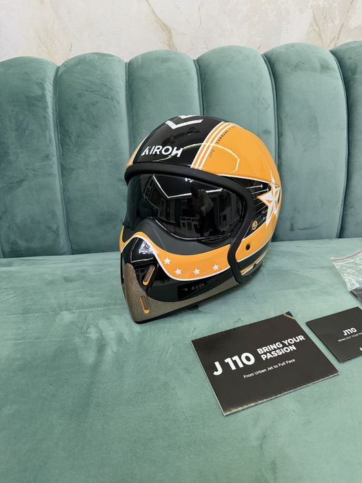 Cască  Moto sau Atv Airoh J 110 Command, Galben Lucios