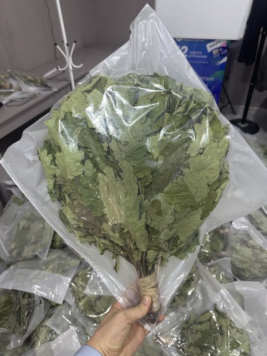 Веник для бани высший сорт дуба хватает на 2-3 парки тоненькие веточки