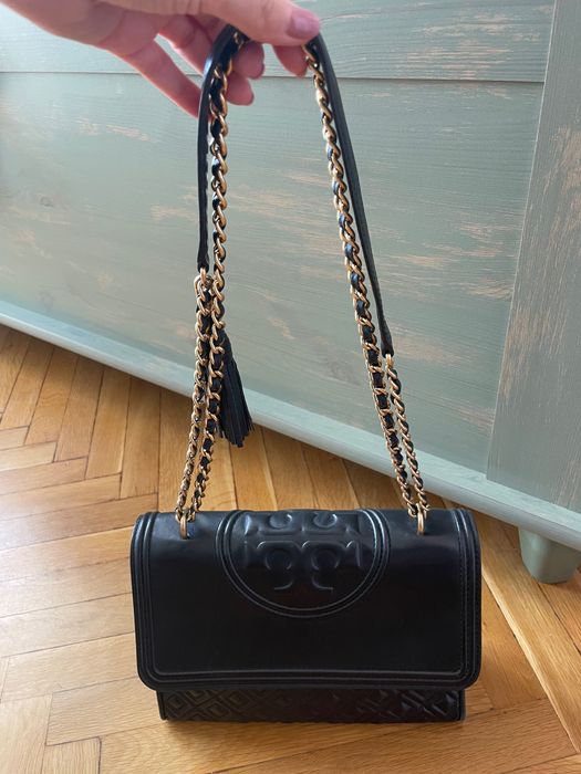 Кожена дамска чанта Tory Burch