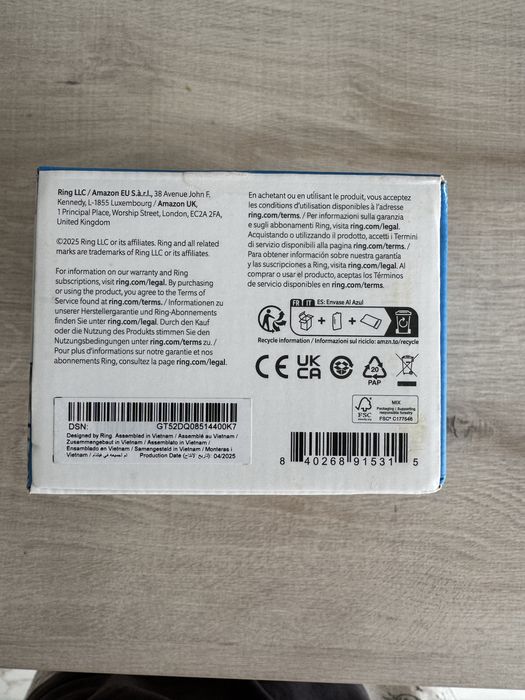 Sonerie/Video interfon Ring Doorbell Plus Amazon