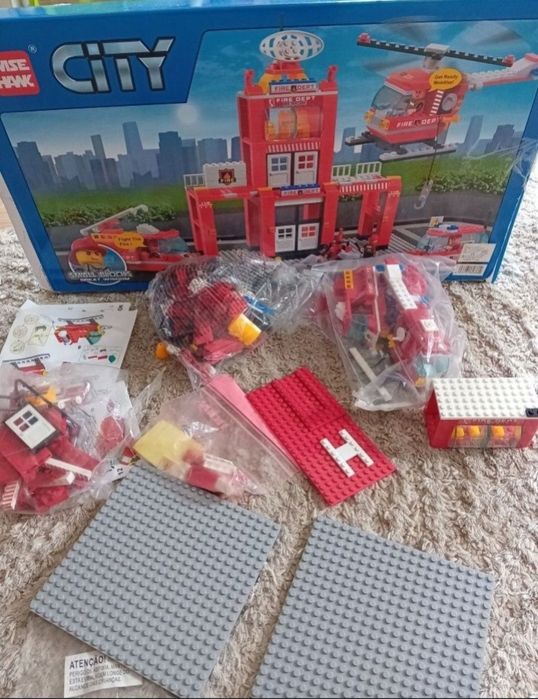 lego city 491 piese sediu de pompieri masina interventii incendiu