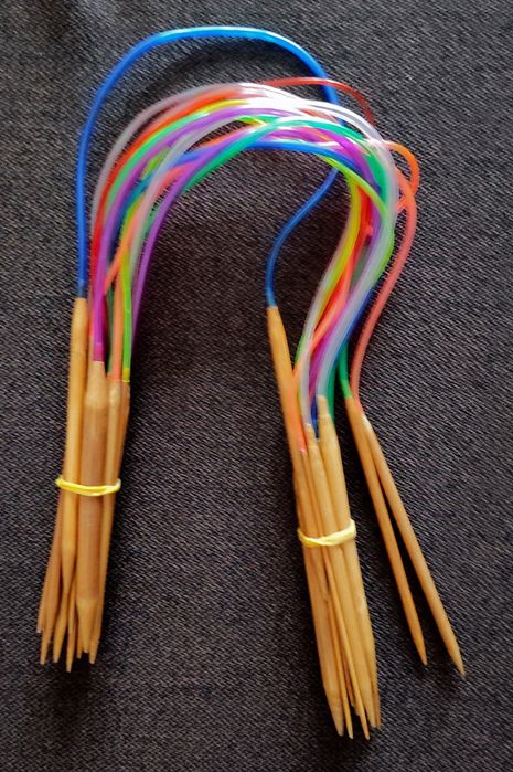 Игли за плетене, Бамбукови, всички размери, два комплекта по 18 броя