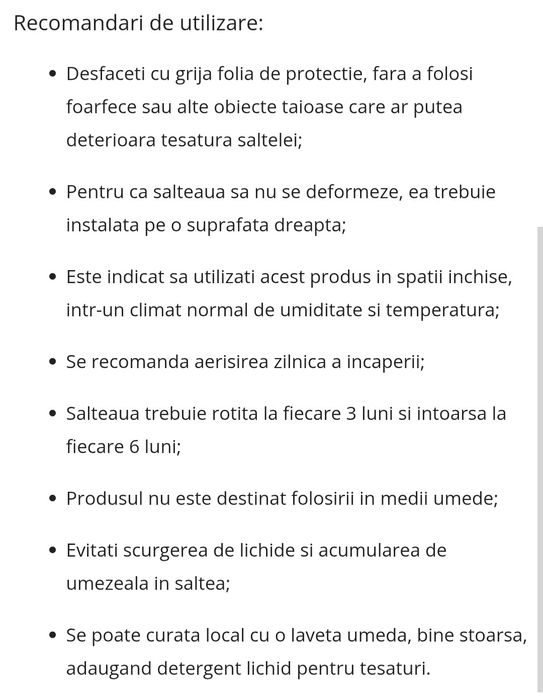 Vând Saltea ortopedica, 110x190x18 cm, spuma poliuretanica,Cluj-Napoca