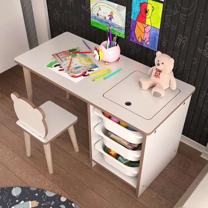 Детска маса със стол и чекмеджета