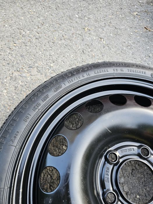 Roata de rezerva Slim R16 Opel Astra J, Astra K Zafira Antara  Prindere prezoane 5x115  115/70 R16
