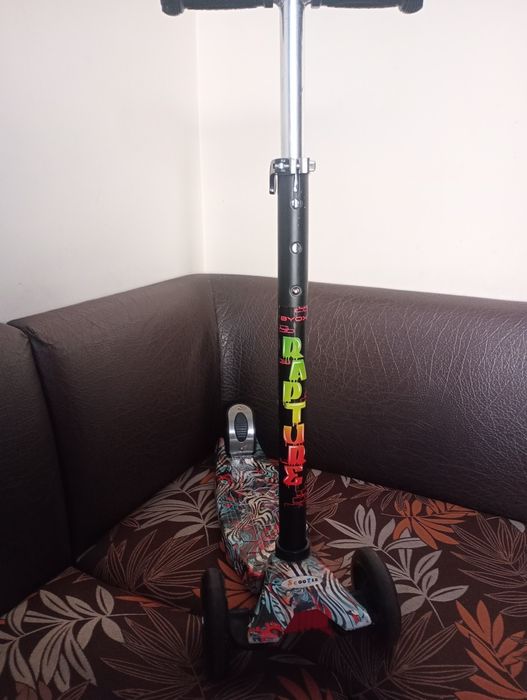 Ролери  MONI бяло с розово и тротинетка