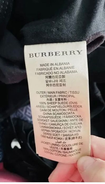 Geaca piele intoarsa  Burberry vintage unicat