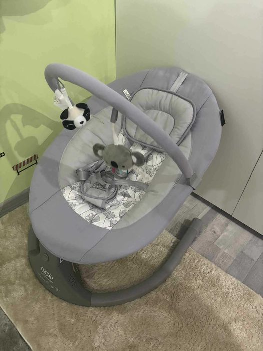 Електрически шезлонг/люлка KinderKraft, 2 в 1, LULI, Сива