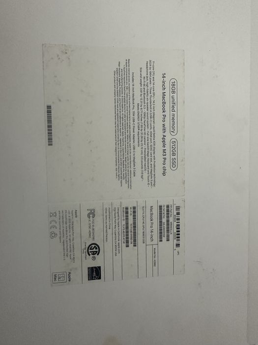 Macbook pro M3pro 18/512 Silver