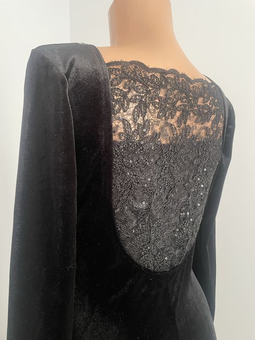 Rochie lunga cu trena eleganta neagra S