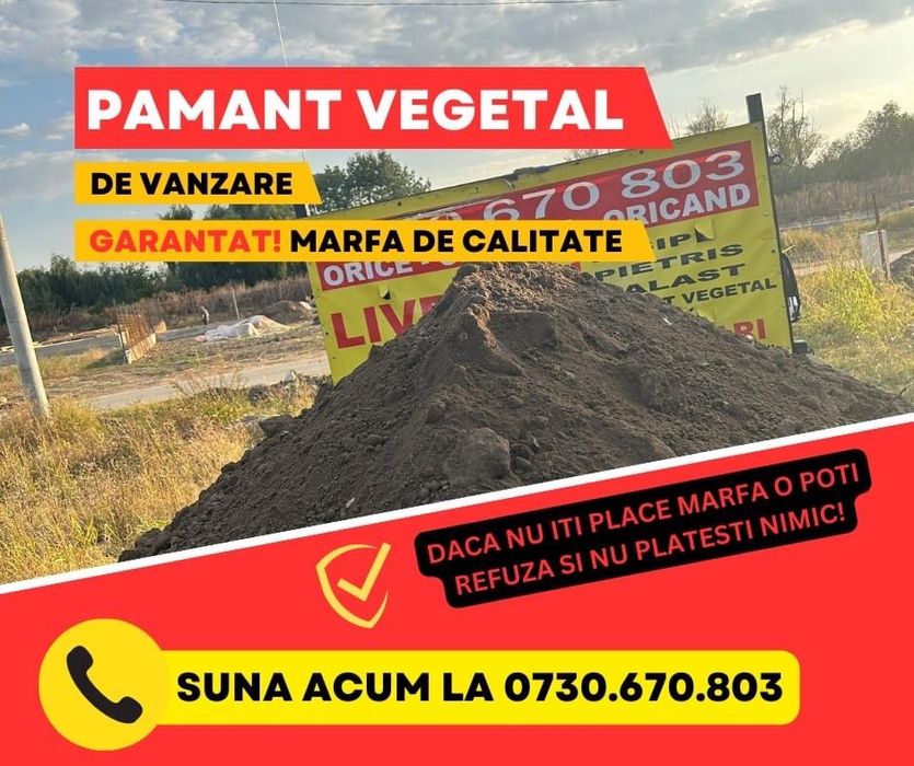 Pamant vegetal de super calitate(Bragadiru,clinceni,domnesti,magurele)
