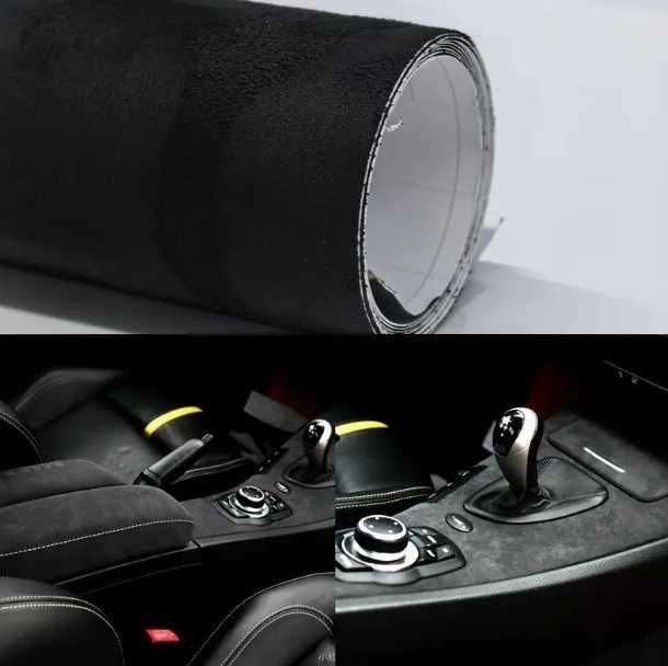 Винил черен "Алкантара"