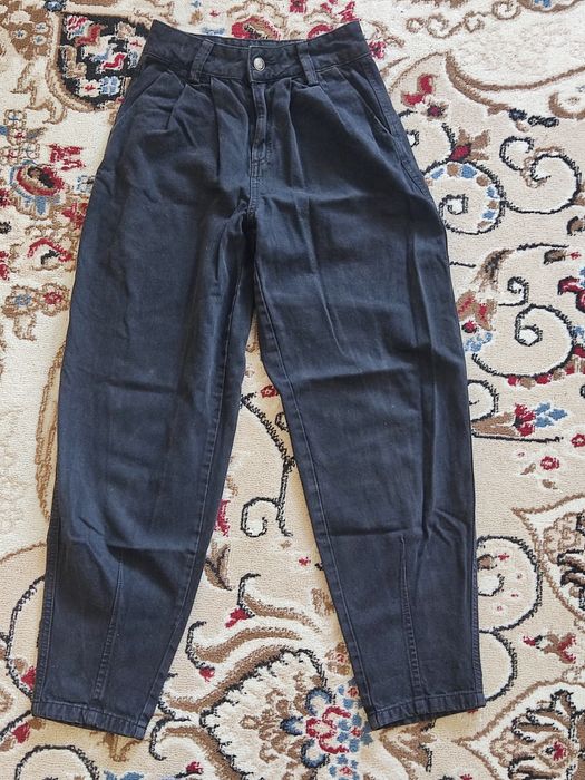 Джинсы-слоучи (баллоны) Zara, графитово-черные