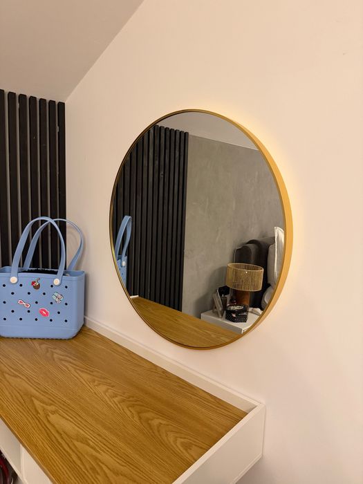 Oglindă rotundă diametru 80cm cu ramă metalica