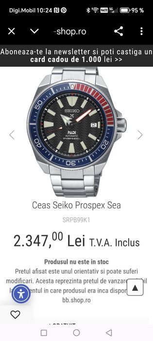 Ceas Seiko Prospex Padi Samurai 200 m Special Edition 44 mm