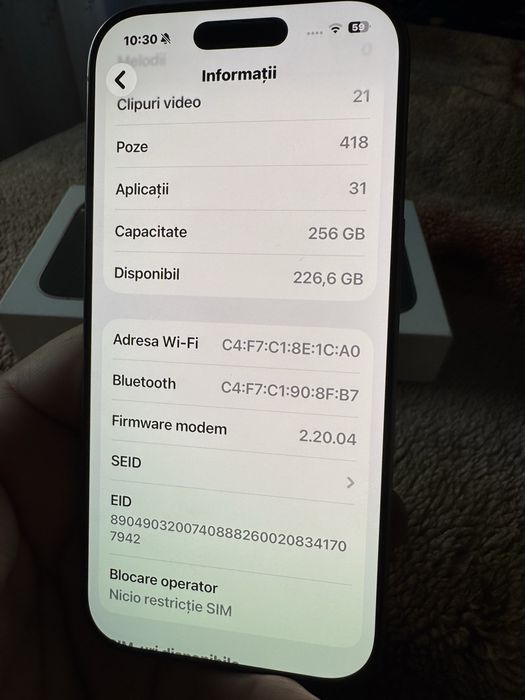 Vand/schimb iPhone 16 Pro 256Gb…full box