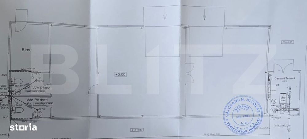 Hala industriala/comerciala, 190 mp, teren 2460 mp, Vulpeni