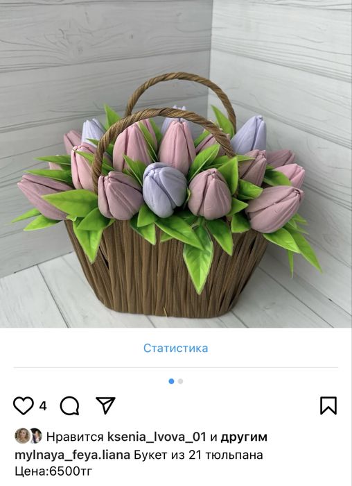 Мыльный букет из тюльпанов