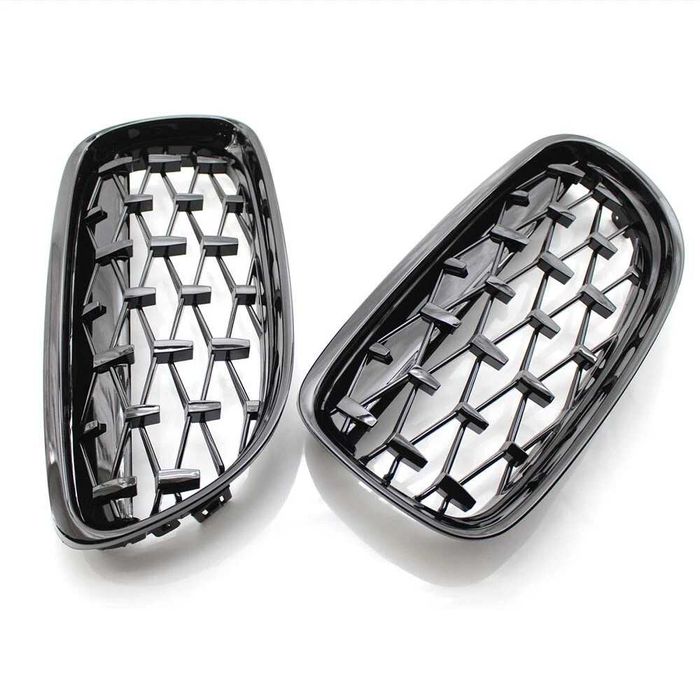 Grila Grile Diamond Nari Duble M Bara Fata BMW E90 E91 Facelift LCI, 08-11, Negru Lucios