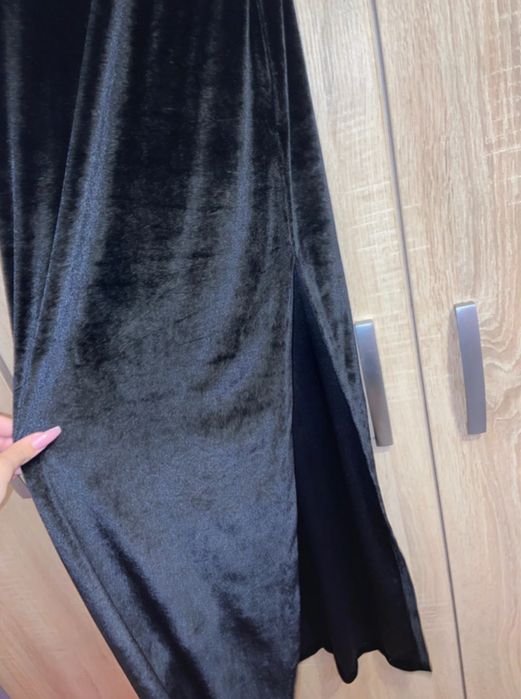 Rochie lunga de seara din catifea