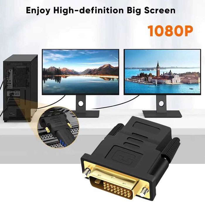 Переходники HDMI DisplayPort VGA DVI, для всех мониторов. Доставка.