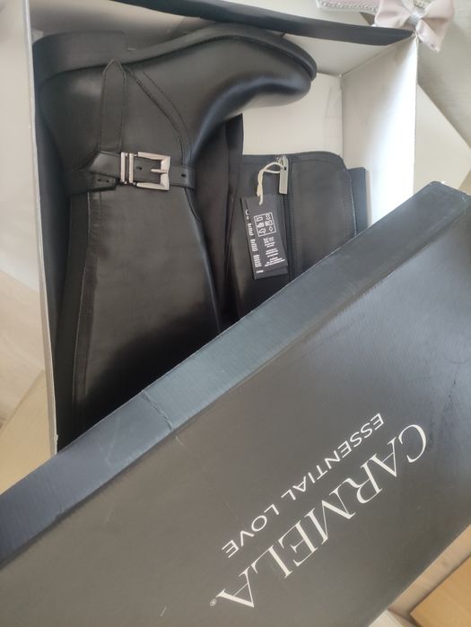 Нови ботуши естествена кожа, 37 номер, 24 см.