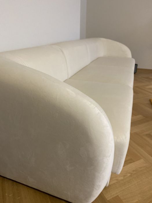 Canapea bej cu tapițerie din catifea 259 cm Miley - Micadoni Home