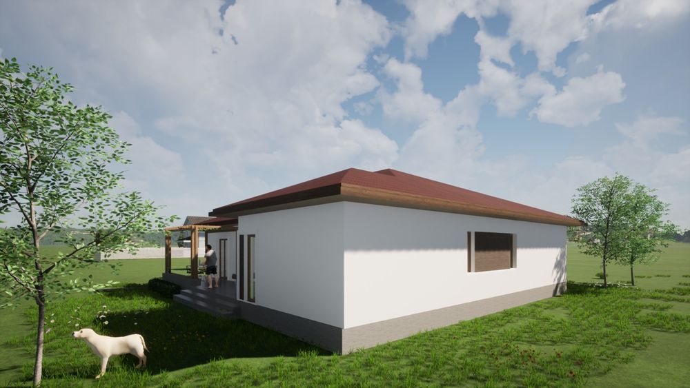 Teren intravilan cu proiect casa !!