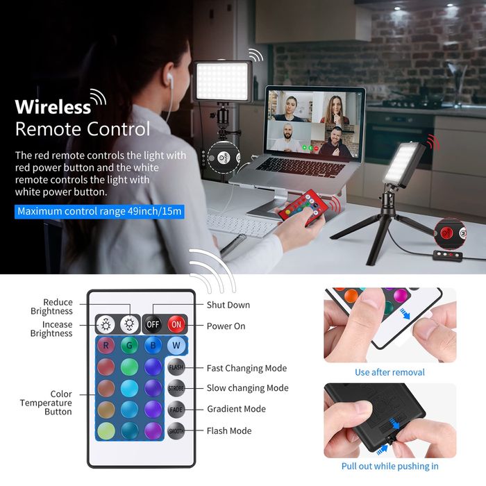 Проф. Видео и фото диодно осветление. Rgb + bi. Постоянн осветление.