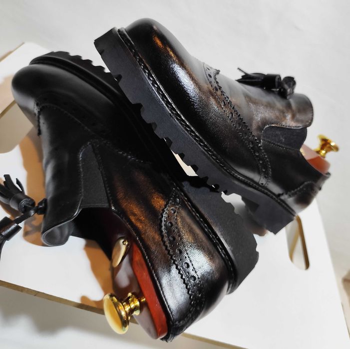 Pantofi loafer 39 39.5 slip on Zanfrini Italy NOI piele naturala moale