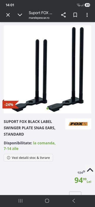 FOX Black Label Swinger Plate Snag Ears, Standard