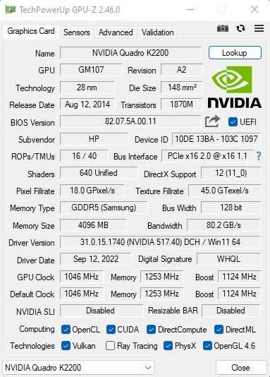 Placa video Profi Gaming Autodesk AutoCAD Quadro K2200 4Gb DDR5