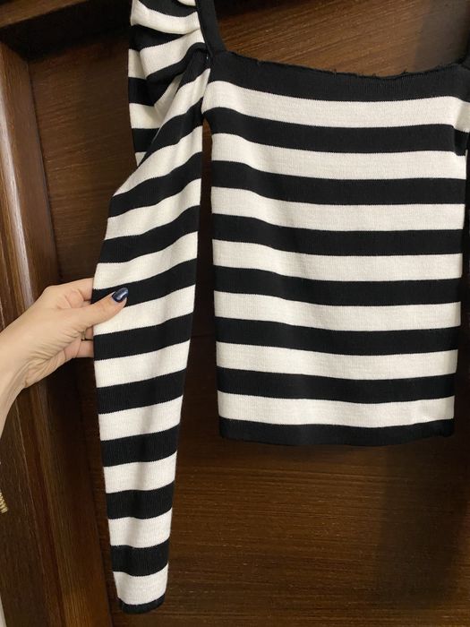 Bluza tricot dungi alb/negru XS -S