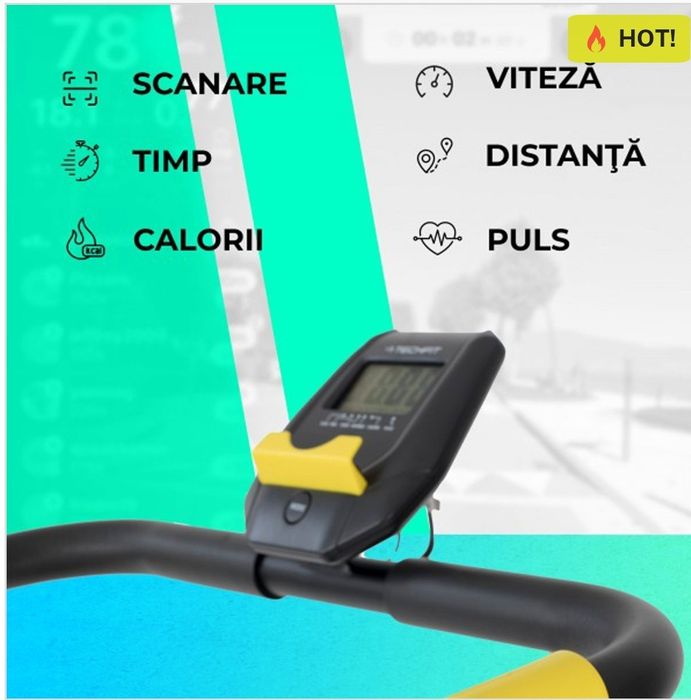 Bandă de alergat mecanică Techfit ,pliabila cu afisaj LCD– stare foarte bună